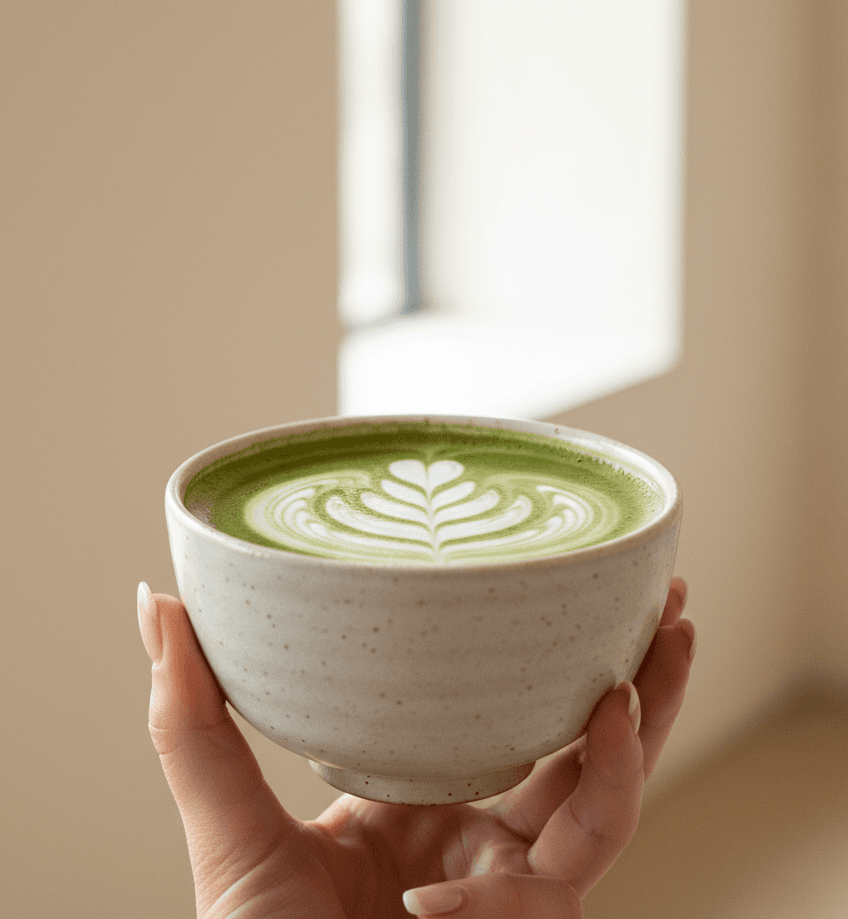 Matcha powder ritual